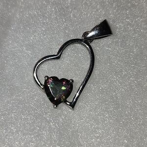 Silver Heart Pendant with Mystic Topaz Heart Shaped Stone